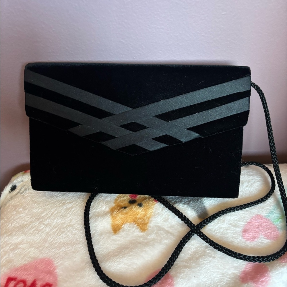 Black Velvet Evening Crossbody Bag